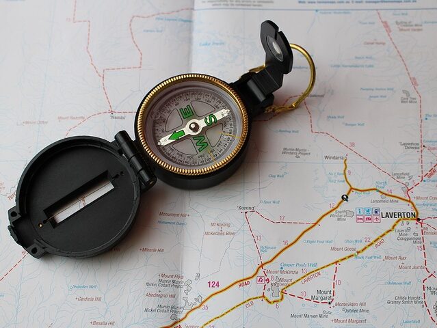 Engineers compass on a map to represent a strategy sprint {{brizy_dc_image_alt entityId=