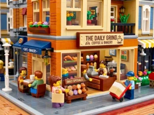 Creative Lego scene depicting a busy cafe and bakery, used to represent the growth and community impact of a purpose-led strategy for small businesses.